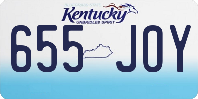 KY license plate 655JOY