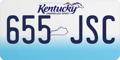 KY license plate 655JSC