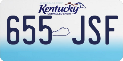 KY license plate 655JSF