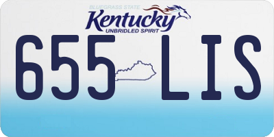 KY license plate 655LIS