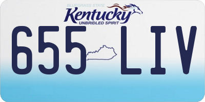 KY license plate 655LIV