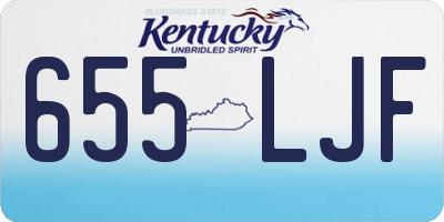 KY license plate 655LJF
