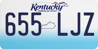 KY license plate 655LJZ