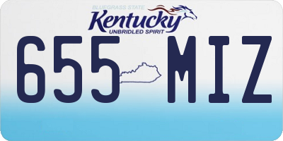 KY license plate 655MIZ