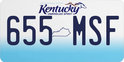 KY license plate 655MSF