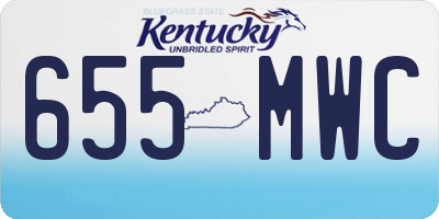 KY license plate 655MWC