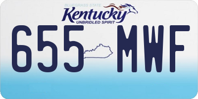 KY license plate 655MWF