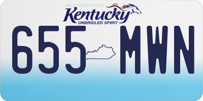 KY license plate 655MWN