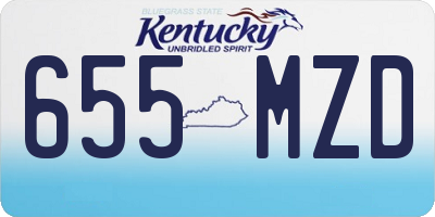 KY license plate 655MZD