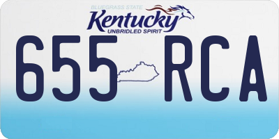 KY license plate 655RCA