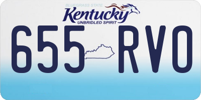 KY license plate 655RVO