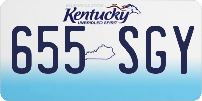 KY license plate 655SGY
