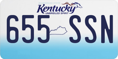 KY license plate 655SSN