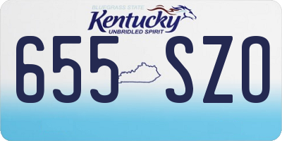 KY license plate 655SZO