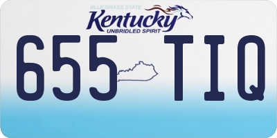 KY license plate 655TIQ