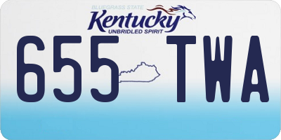 KY license plate 655TWA