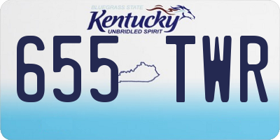 KY license plate 655TWR