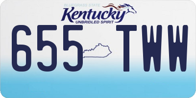 KY license plate 655TWW