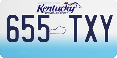 KY license plate 655TXY