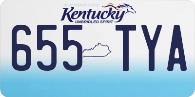 KY license plate 655TYA