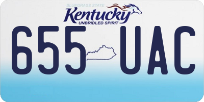 KY license plate 655UAC