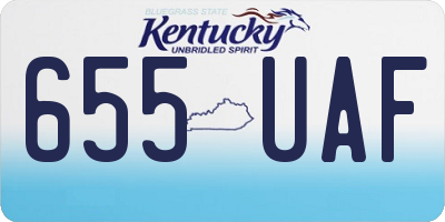 KY license plate 655UAF