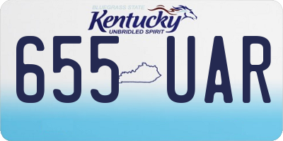 KY license plate 655UAR