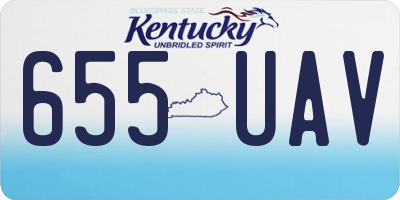 KY license plate 655UAV