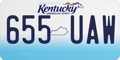 KY license plate 655UAW