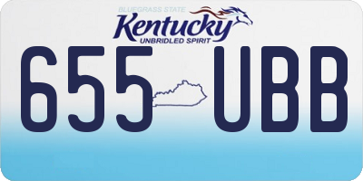KY license plate 655UBB