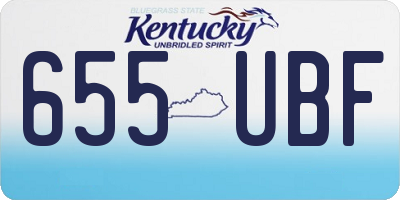 KY license plate 655UBF