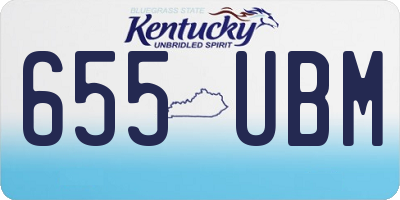 KY license plate 655UBM