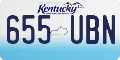 KY license plate 655UBN