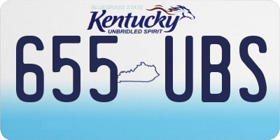 KY license plate 655UBS