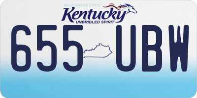 KY license plate 655UBW