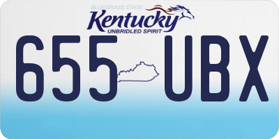 KY license plate 655UBX