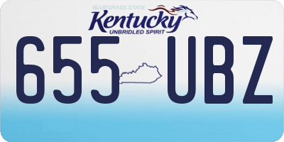 KY license plate 655UBZ