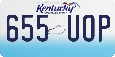 KY license plate 655UOP
