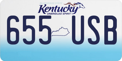 KY license plate 655USB
