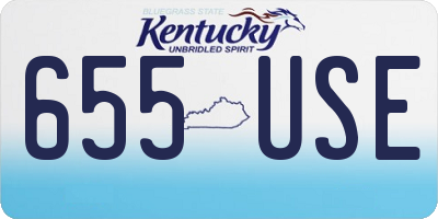 KY license plate 655USE