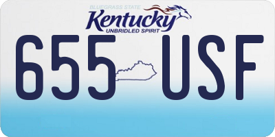 KY license plate 655USF
