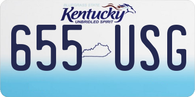 KY license plate 655USG