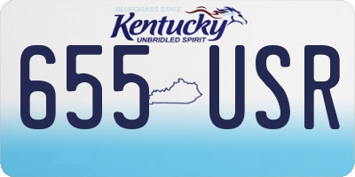 KY license plate 655USR