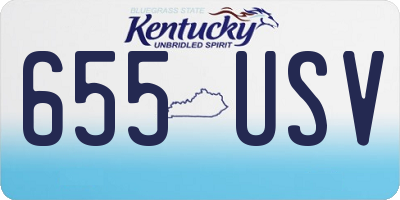 KY license plate 655USV