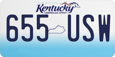 KY license plate 655USW