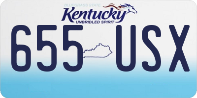 KY license plate 655USX