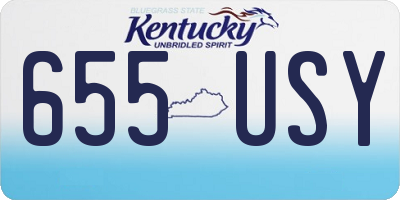 KY license plate 655USY