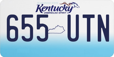 KY license plate 655UTN