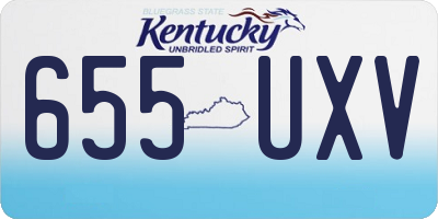 KY license plate 655UXV