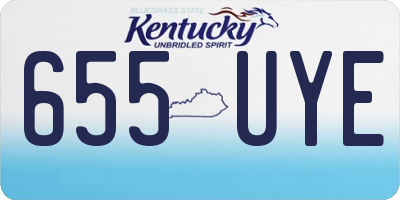 KY license plate 655UYE